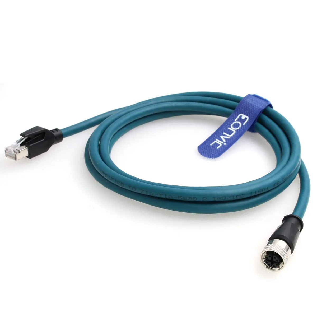 BESIGN BESIGN M12 X-Code 8-Pin Female to RJ45 Cat7e High-Flex Ethernet Cable 1M — product photo