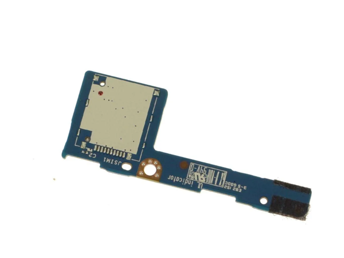 Small green circuit board with silver components and connector edge