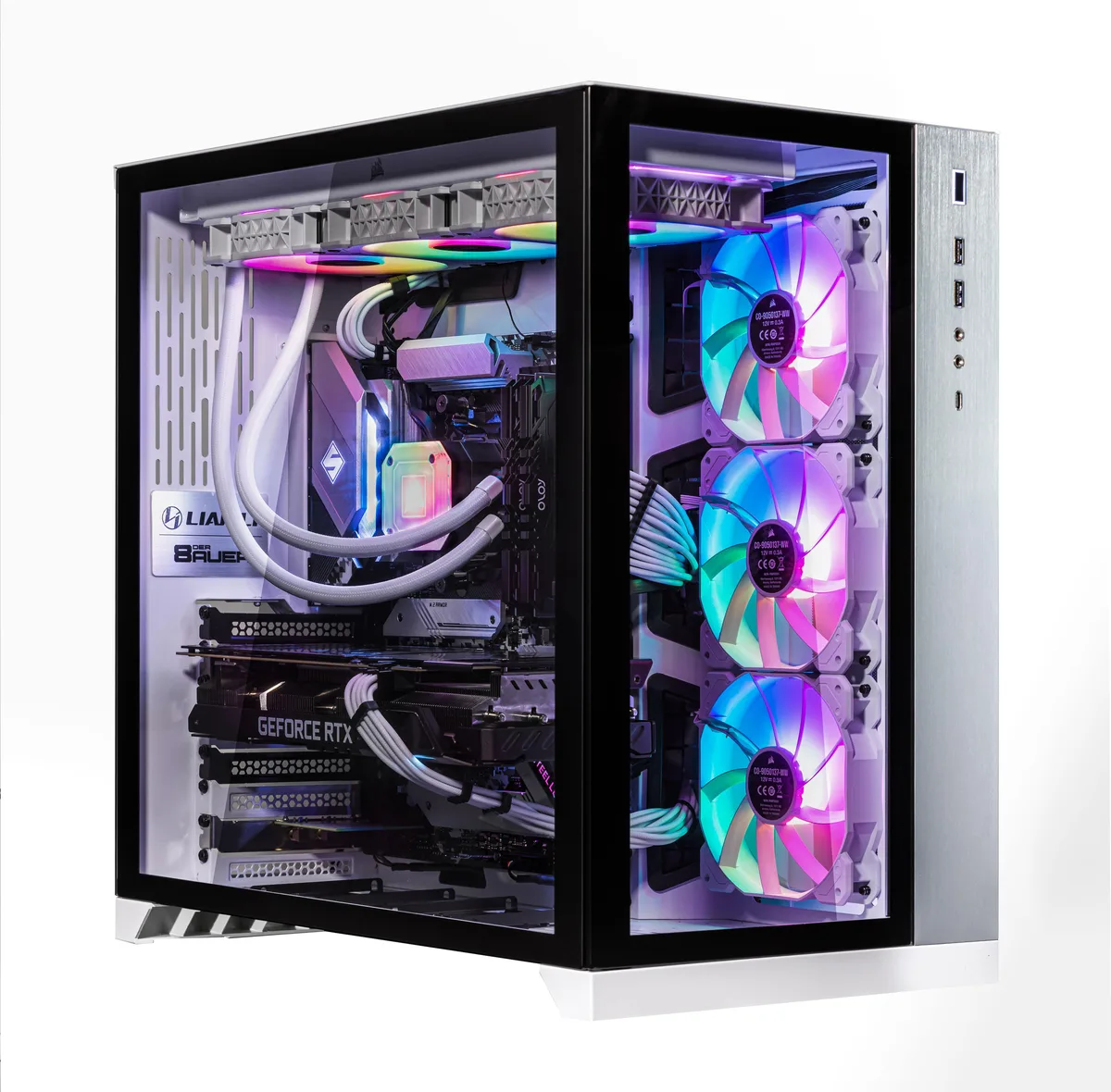 Velztorm Velztorm Lux CTO gaming PC White 128GB DDR4 2TB NVMe 3TB HDD RTX 3060 Ti 360mm AIO 1000W — product photo