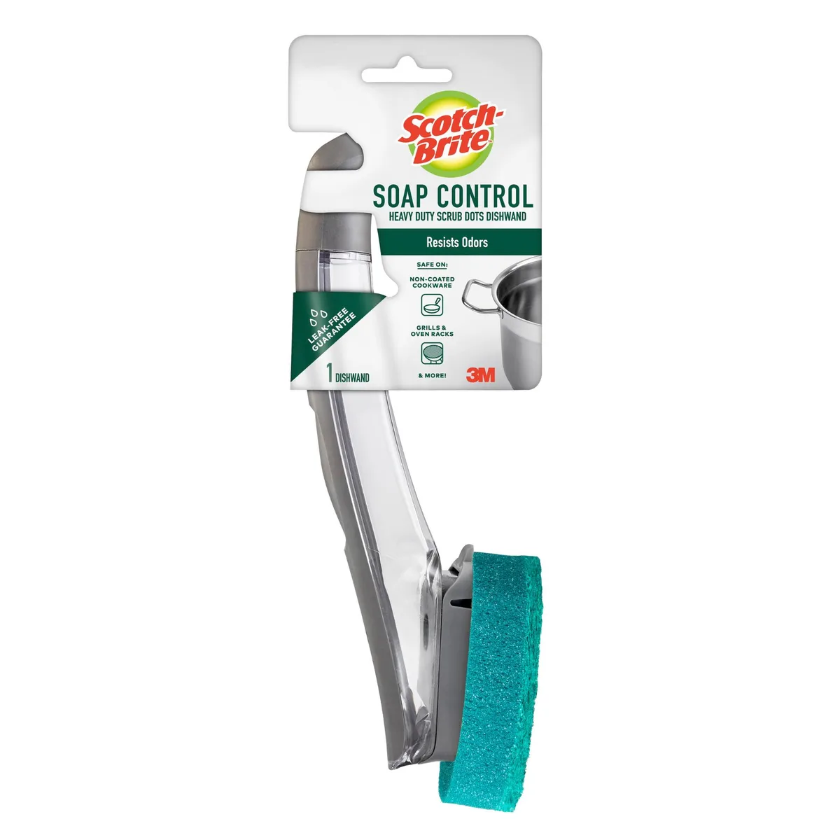 3M 3M 651A-4 Soap Control Scrub Dots Heavy Duty Dishwand cleaning — product photo