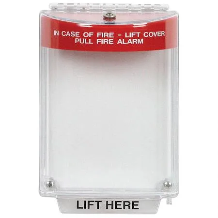 Safety Technology International Safety Technology International STI-13010FR Pull Station Guard, Polycarbonate, Red, IP56 — product photo