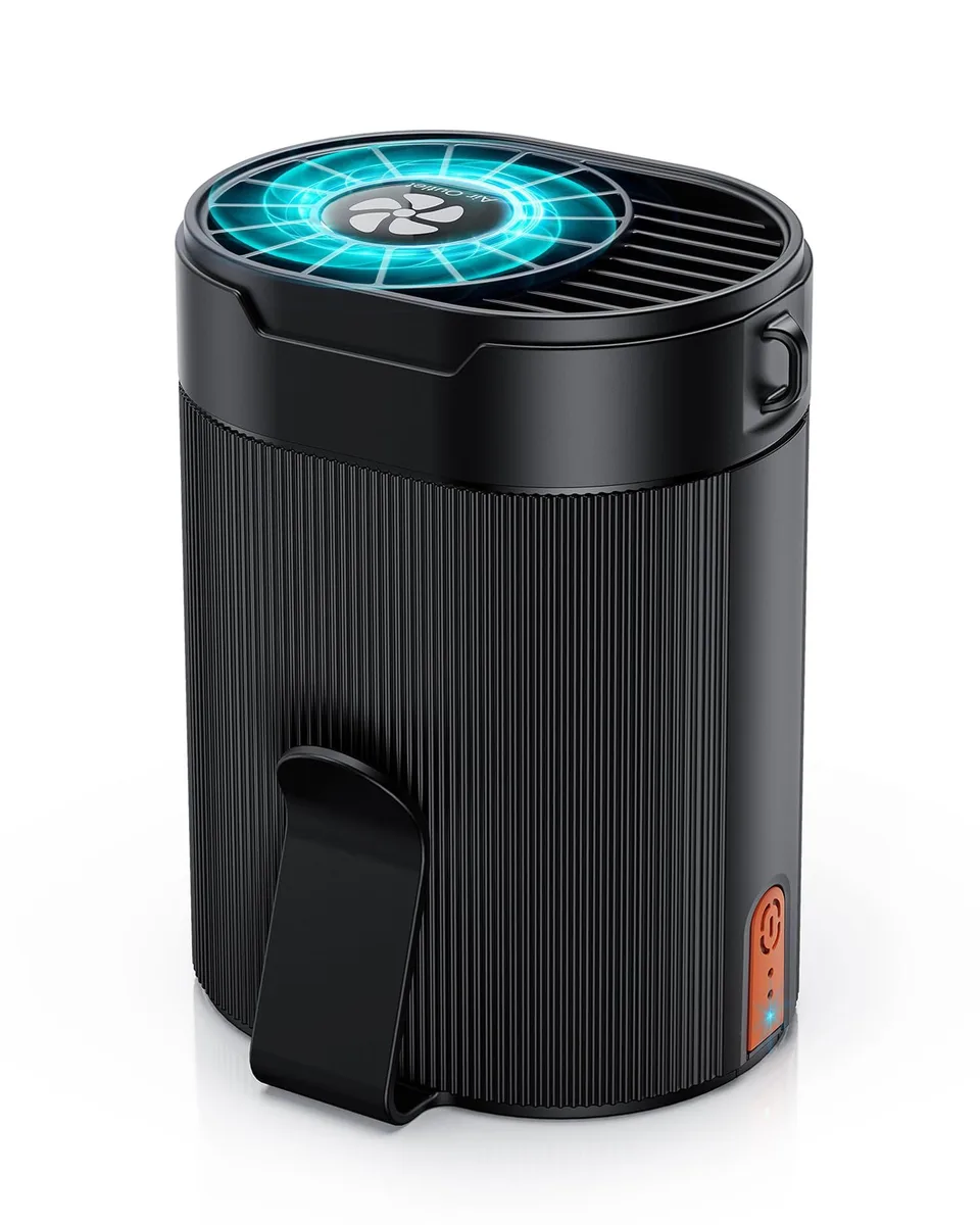  TEJINO Y1 Personal Rechargeable Waist Fan 3000 mAh Black — product photo