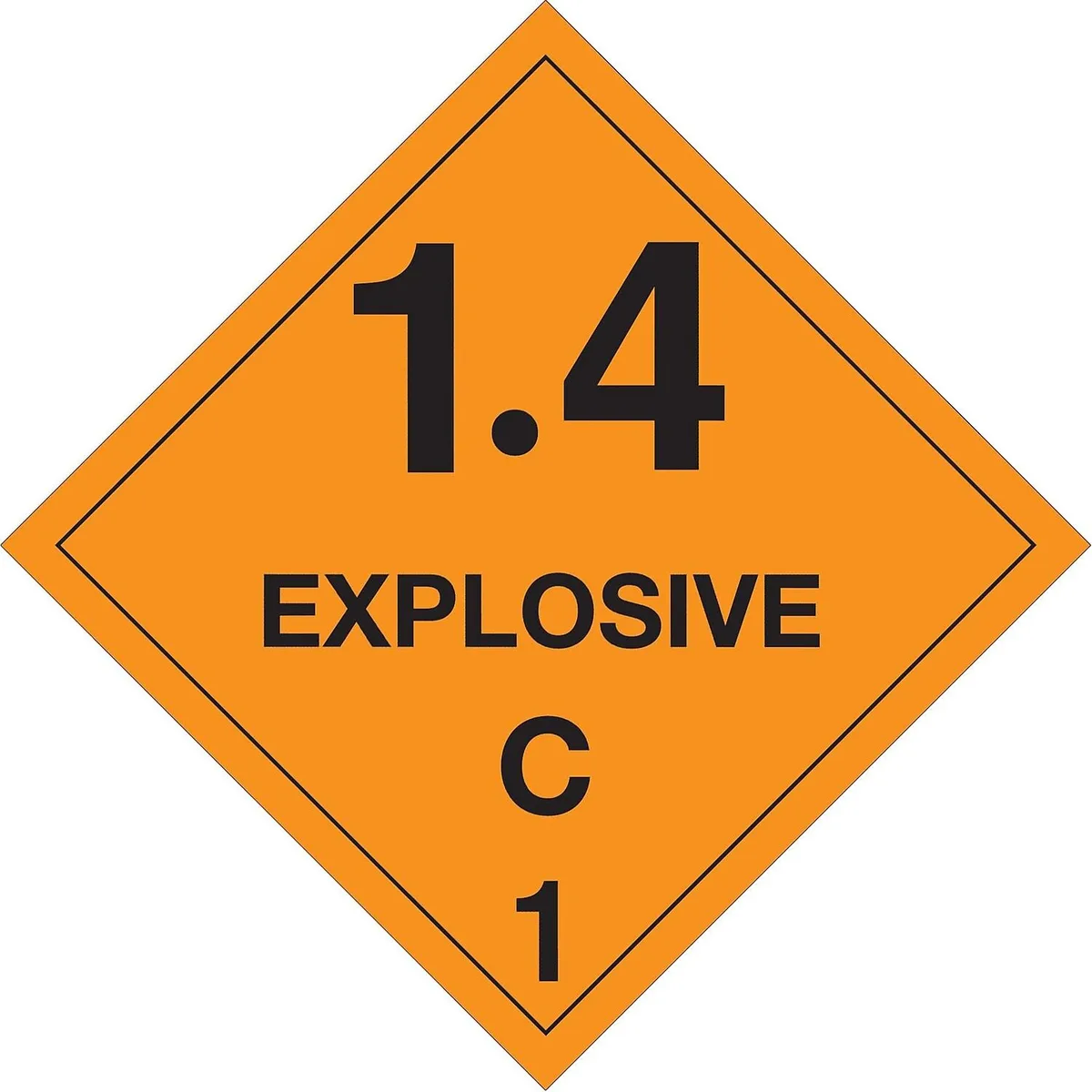 Tape Logic Tape Logic Explosive 1.4C Labels 4x4 Orange/Black 500/Roll DL5031 — product photo