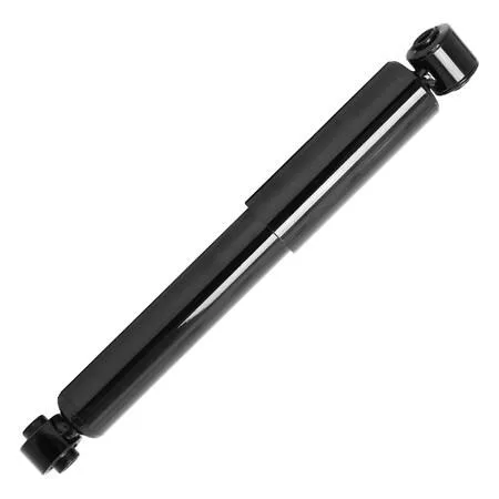 Silver rear shock absorber cylinder with mounting hardware visible