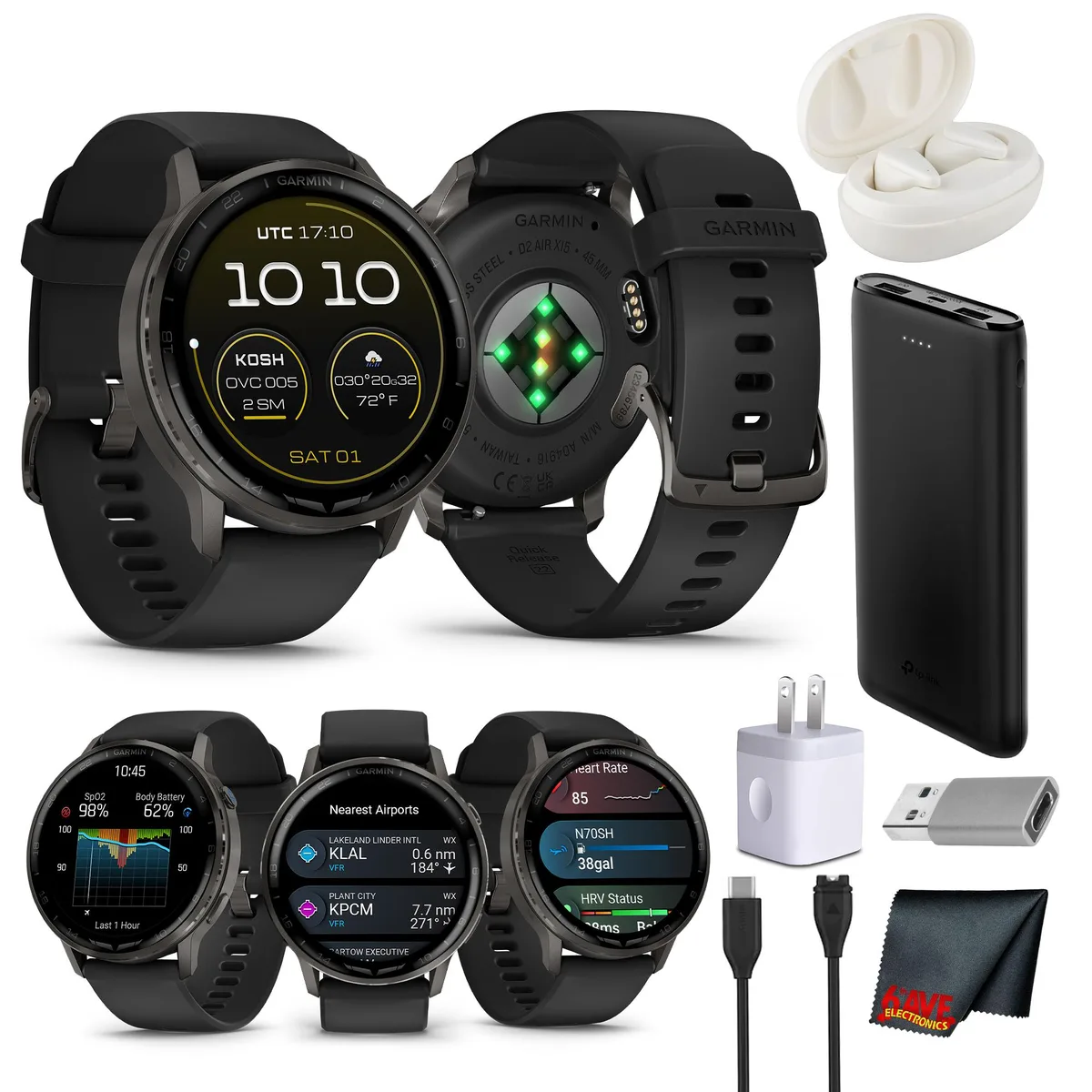 Garmin Garmin D2 Air X15 Aviator Smartwatch Slate Black Bundle wearable technology — product photo