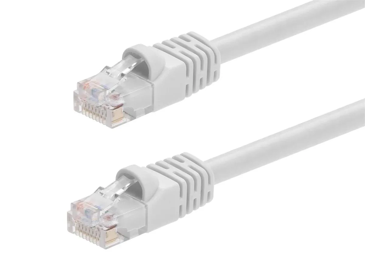 White Cat6 patch cable 75 feet long with snagless RJ45 connectors