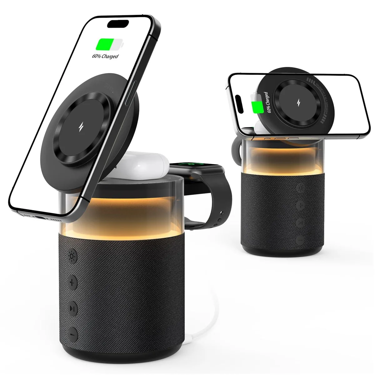  BLKE Max Black-554 5-in-1 Wireless Charger Bluetooth 5.4 Speaker Night Light — product photo