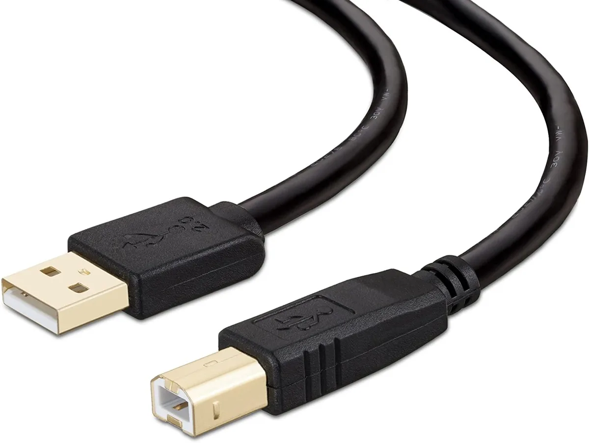 OnlineHawk OnlineHawk USB 2.0 Printer Cable A-Male to B-Male 10ft Gold-Plated — product photo