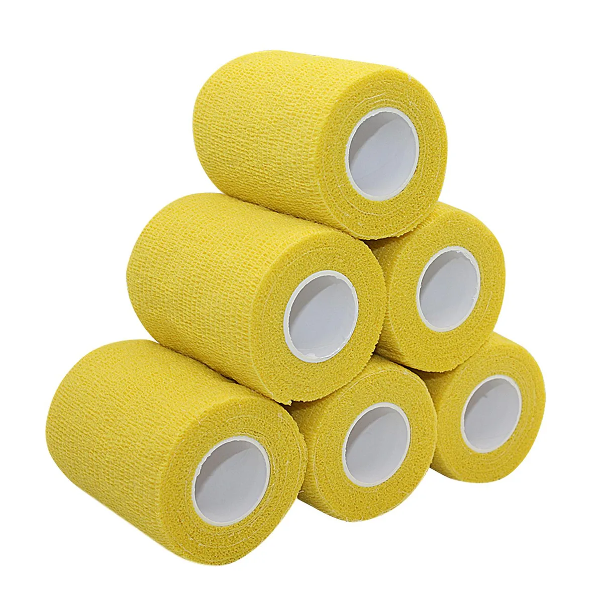 COMOmed COMOmed Self Adherent Cohesive Bandage Latex 3"x5 Yards Yellow 6 Rolls — product photo