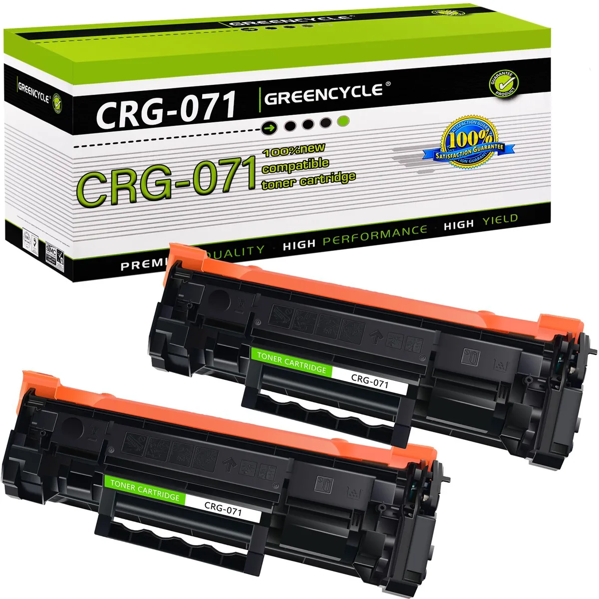GREENCYCLE GREENCYCLE 071 CRG071 Black Toner Cartridge 2 Pack — product photo
