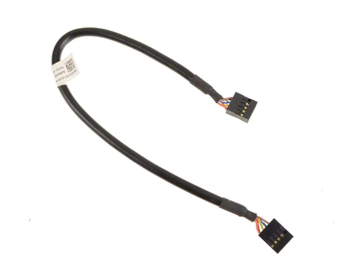 A flat grey ribbon cable with a rectangular connector on one end and a smaller multi-pin plug on the other