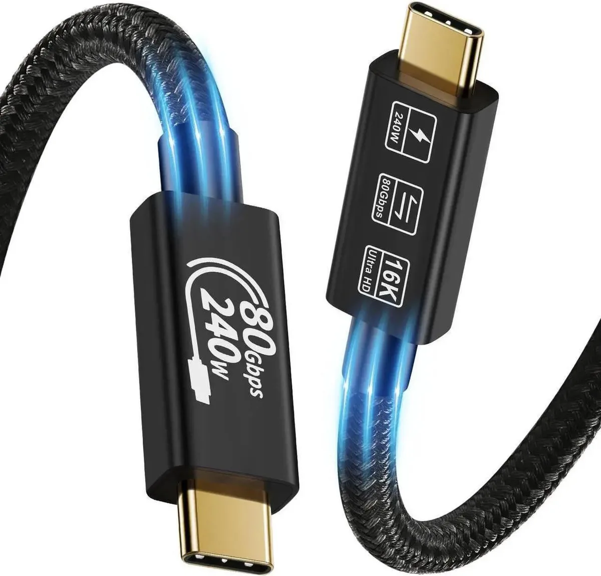 Vszerda Vszerda USB4 Cable Thunderbolt 5 Cable 4.92FT 240W 80Gbps — product photo