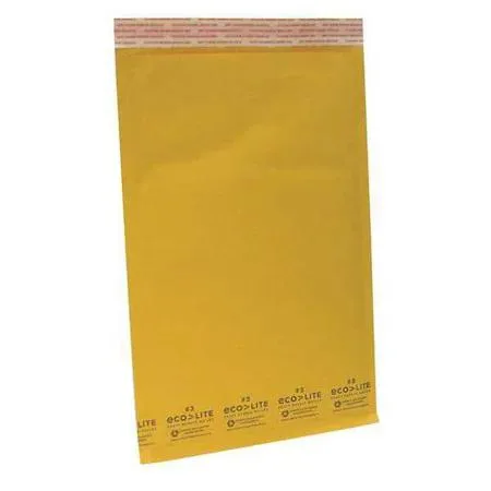 Yellow bubble mailer envelope, self sealing, pack of 100