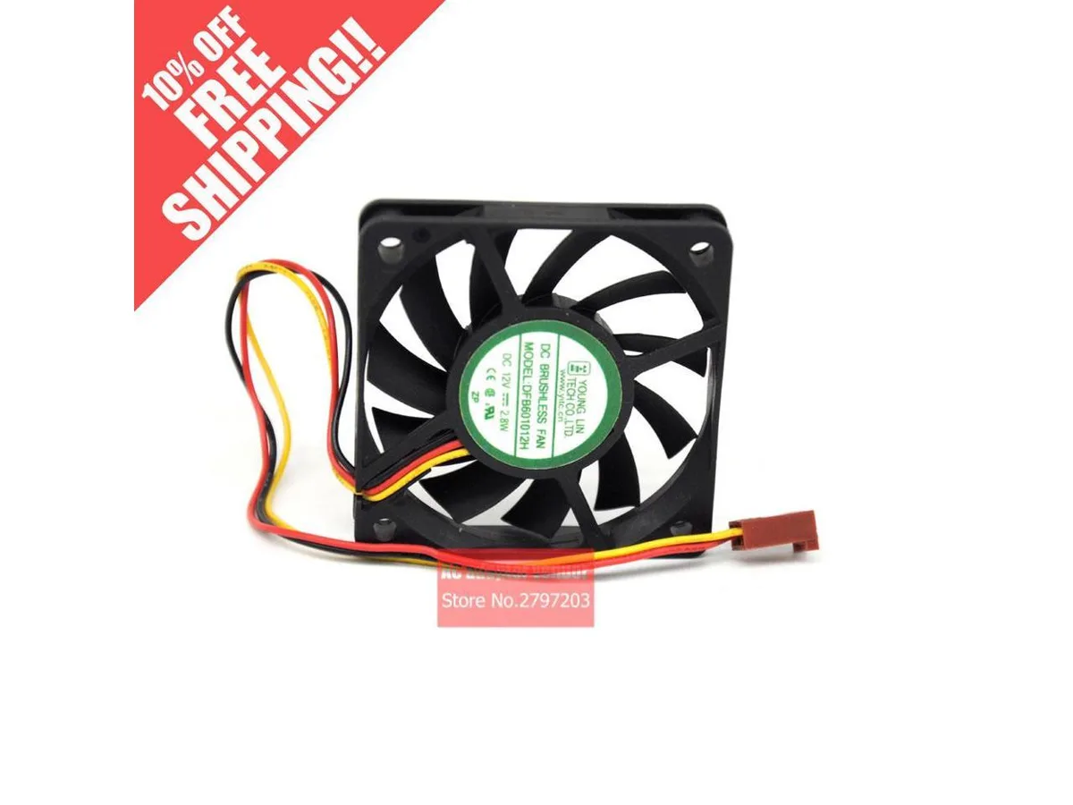 Fans Fans DFB601012H 12V 2.8W 3 lines BALL Bearing case fan — product photo