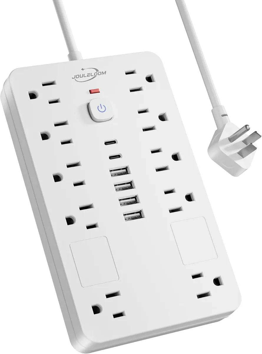 BFKK BFKK 10-Outlet 6 USB Surge Protector 6ft 1850W White — product photo
