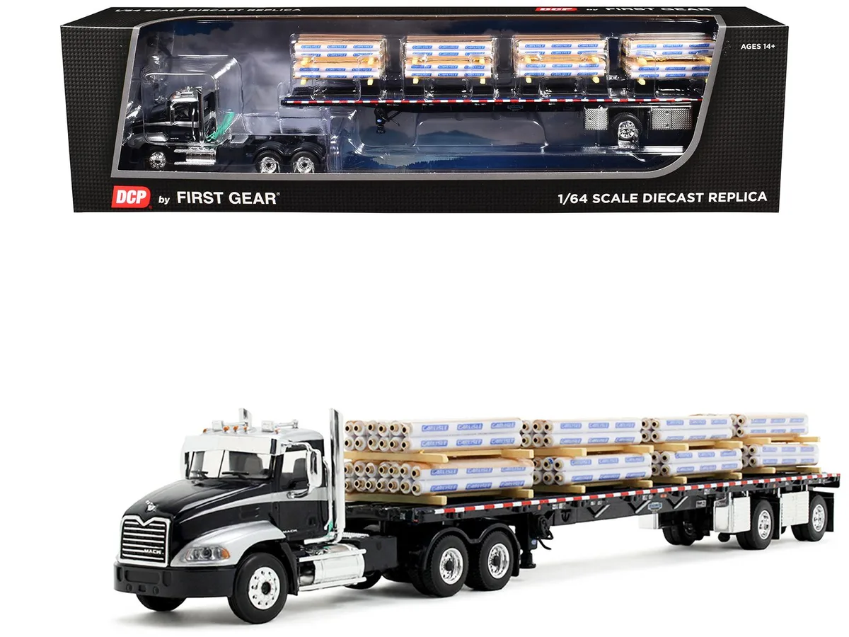 First Gear First Gear Mack Pinnacle Day Cab &amp; 53' Wilson Flatbed 1/64 Diecast — product photo