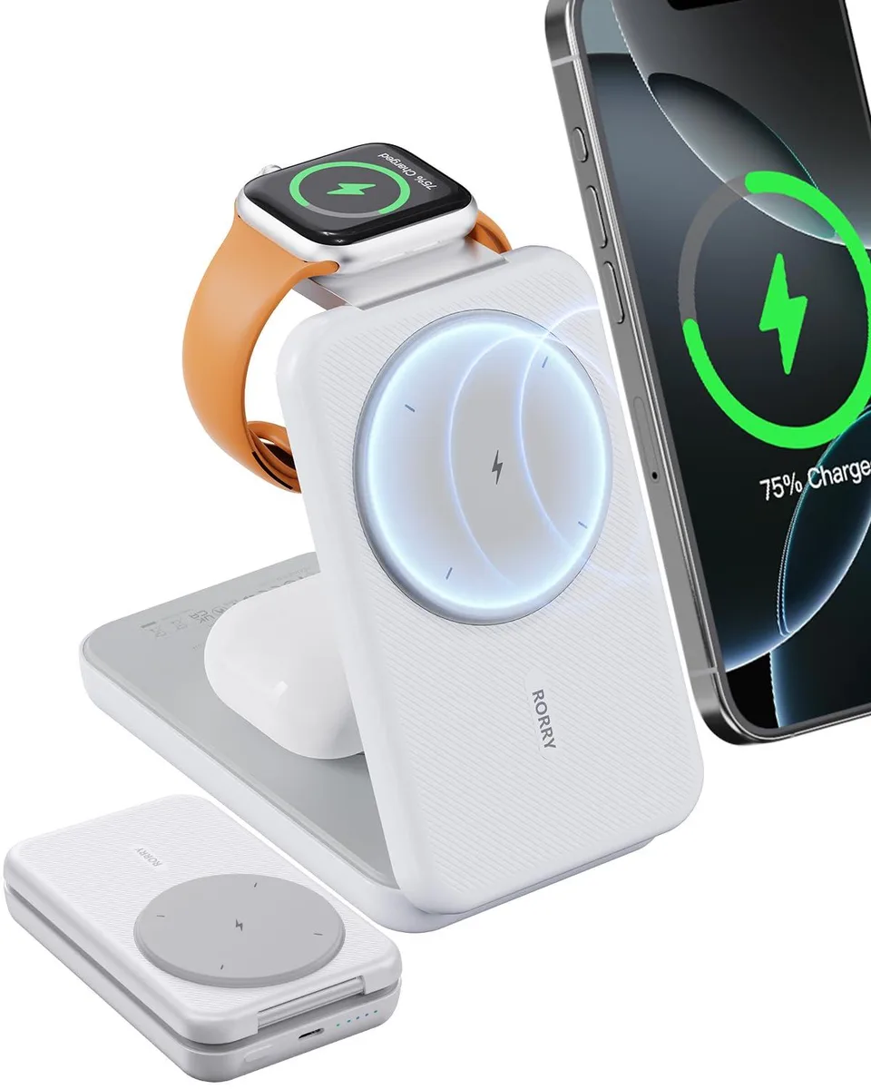 RORRY M3 10000mAh 3-in-1 MagSafe Power Bank White — product photo