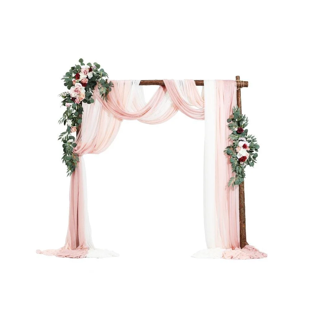 VEVOR VEVOR Artificial Wedding Arch Flowers Kit 5-Piece Dark Pink 33ft Drapes — product photo