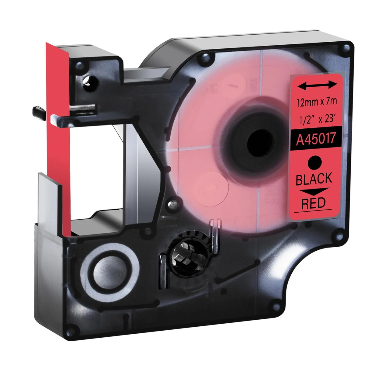 GREENCYCLE GREENCYCLE D1 Label Tape Black on Red 12mm 23ft 20 Pack — product photo