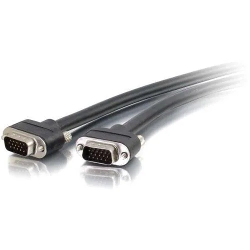 Black VGA cable with male connectors on both ends, three feet long