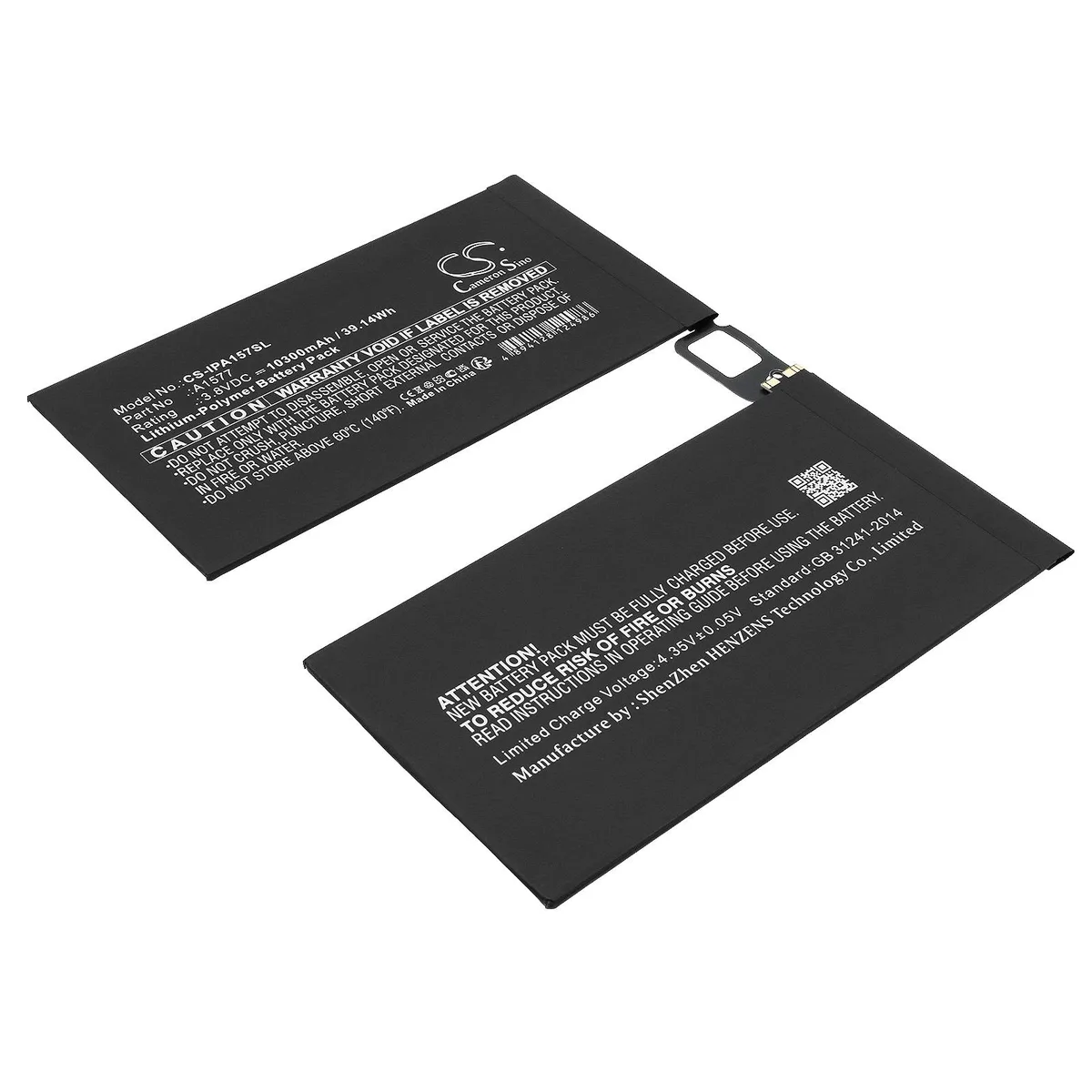 Cameron &amp; Co Cameron &amp; Co DS-CS-IPA157SL 10.3 Ah 12.9 iPad Pro battery — product photo