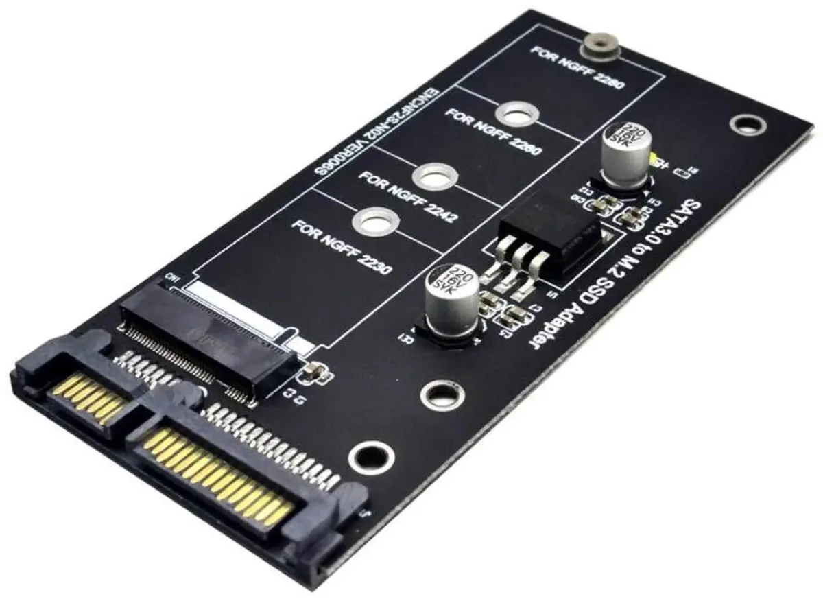 Vszerda Vszerda SATA 3 to M.2 NGFF SSD Adapter 7+5 Pin B Key 30/42/60/80mm Black — product photo