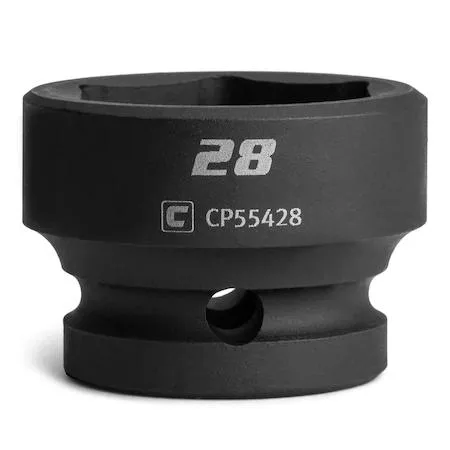 28mm stubby impact socket, 1/2 inch drive, manganese phosphate finish