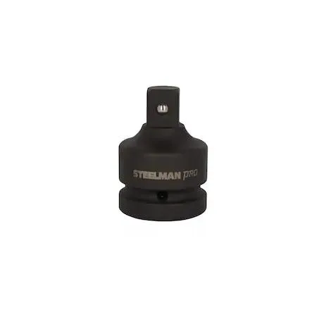 Black phosphate coated steel reducer adapter, 1 inch female to 3/4 inch male drive with friction ball detent