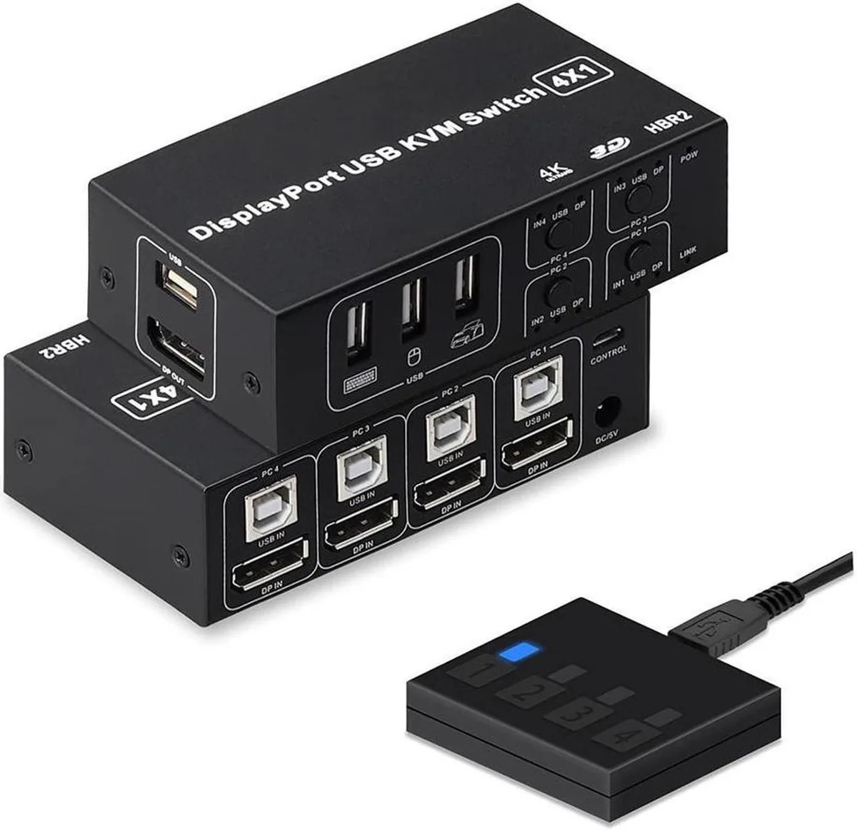 Vszerda Vszerda 4 Port DisplayPort KVM Switch 4K@60Hz DP 1.2 — product photo