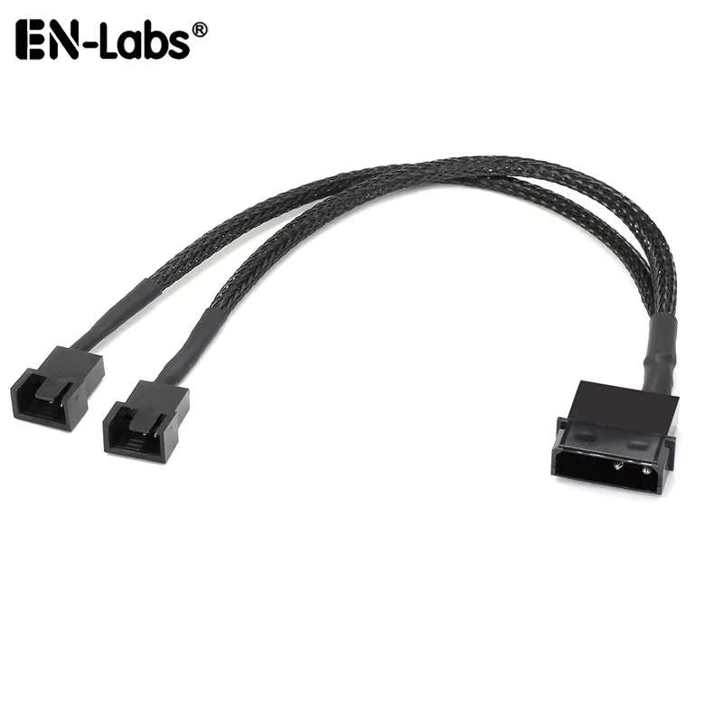 EN-Labs EN-Labs MOLEXTX4-1X210IN Molex to 2x TX4 Fan Splitter Cable 10in Black — product photo