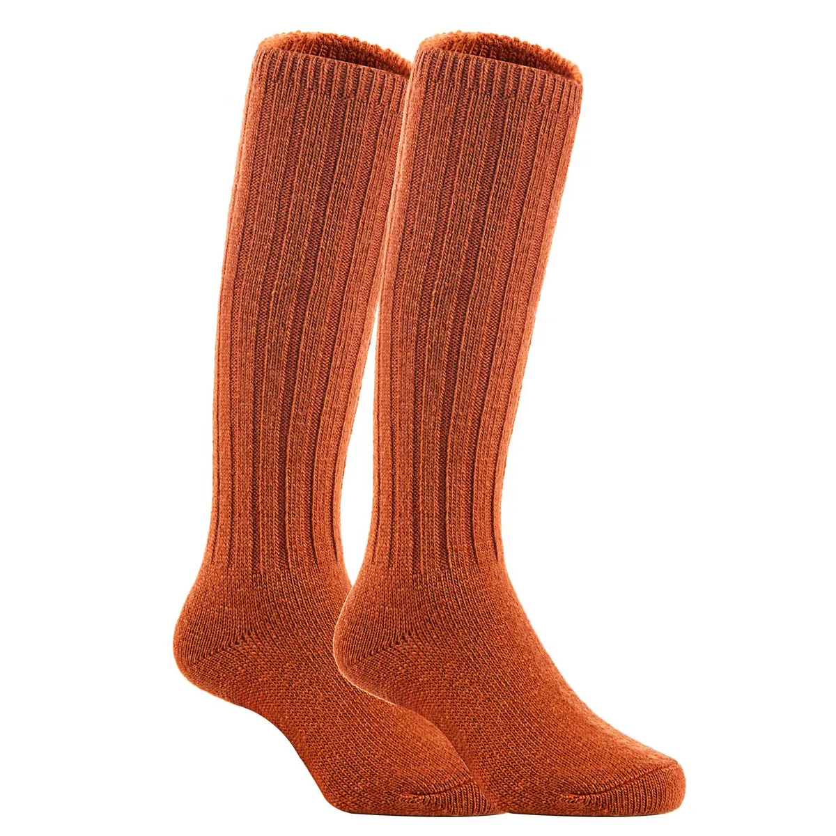 Pair of brown knee-high wool blend socks, size 4-6Y