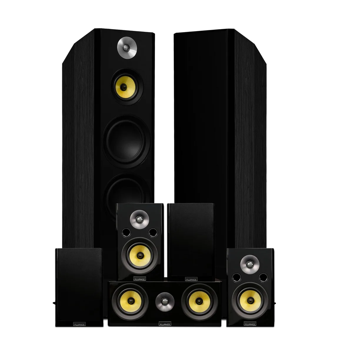 Fluance Fluance HF70BR Signature 7.0 Home Audio Speaker System Black Ash — product photo