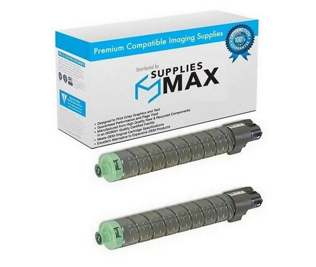 SuppliesMax SuppliesMax Black Toner Cartridge 2 Pack 10000 Pages Savin C9120 C9125 841500_2PK — product photo