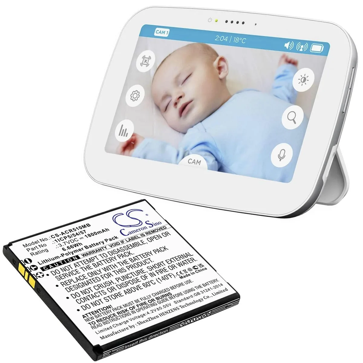  Cameron Sino Battery for Angelcare AC310 AC315 AC417 AC510 AC517 1800mAh 3.7V — product photo