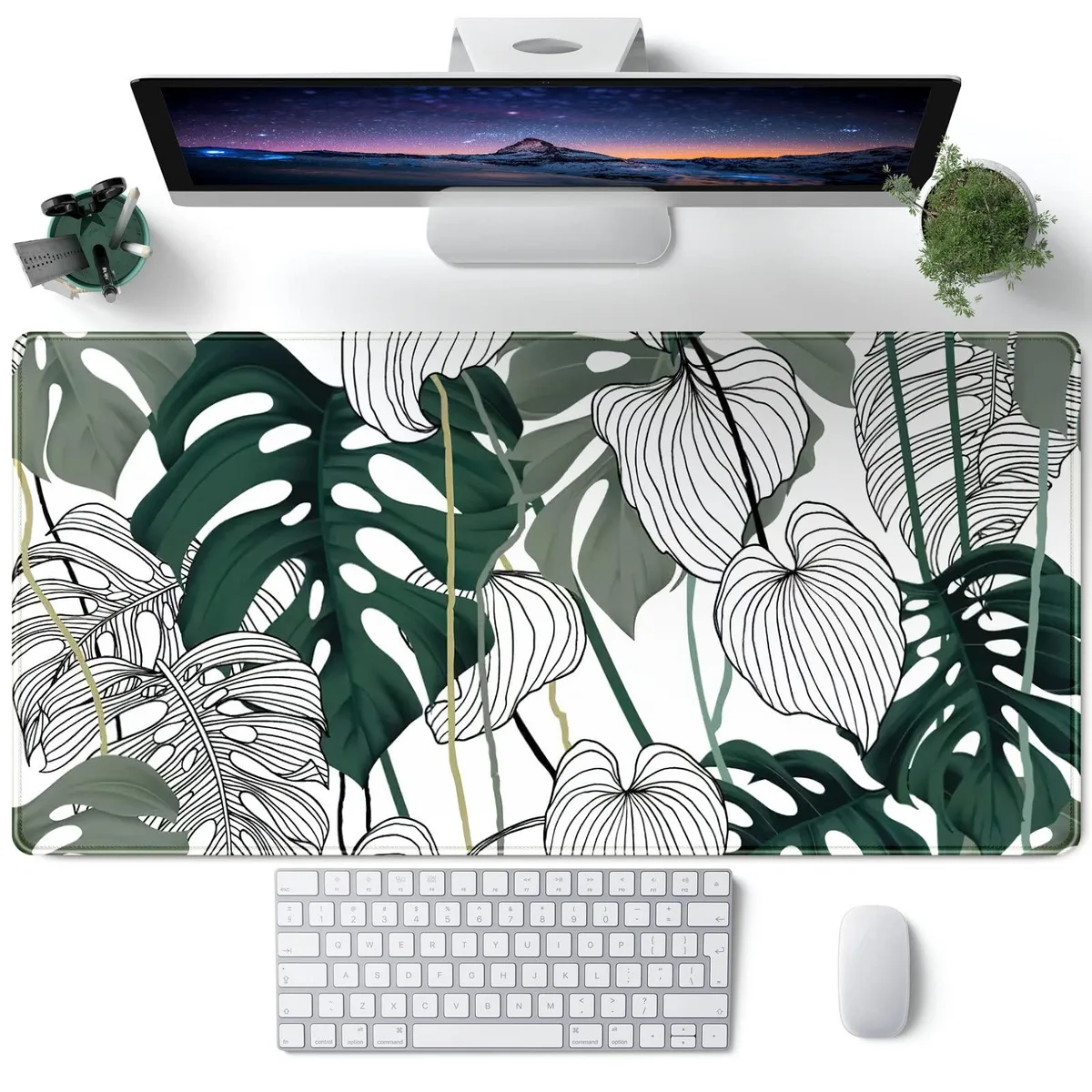 KEHIPI KEHIPI Green Leaf Mouse Pad 31.5 x 15.7 in — product photo