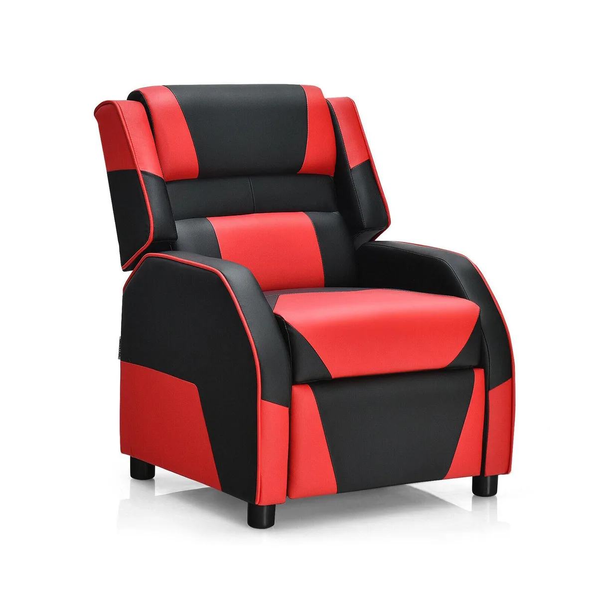 SlickBlue SlickBlue Kids Youth PU Leather Gaming Sofa Recliner Red Right Facing — product photo