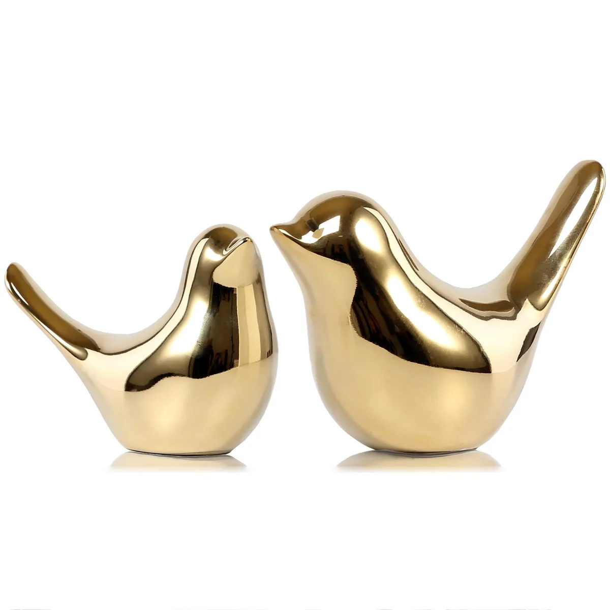  FANTESTICRYAN Ceramic Gold Bird Figurines 2.7H 3.2H 4H — product photo