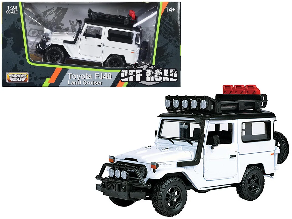 MOTORMAX MOTORMAX Toyota FJ40 Land Cruiser White 4x4 Overlanders 1/24 Diecast — product photo