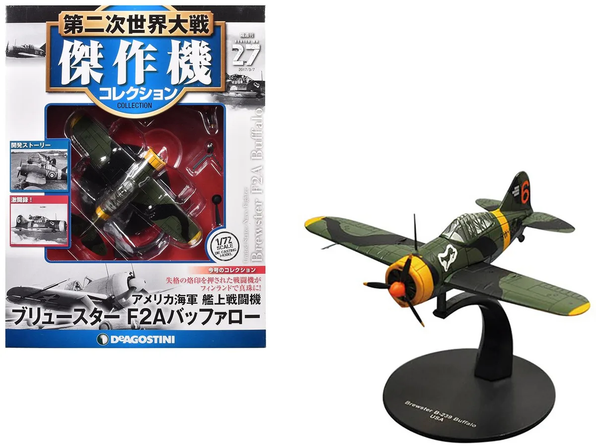 DeAgostini DeAgostini Brewster F2A Buffalo "3rd Squadron, Lentolaivue 24" Finnish Air Force 1/72 Diecast Model — product photo
