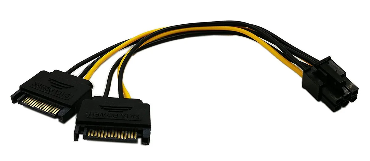 Vszerda Vszerda 6 Pin PCI to 15Pin SATA Power Splitter Cable — product photo