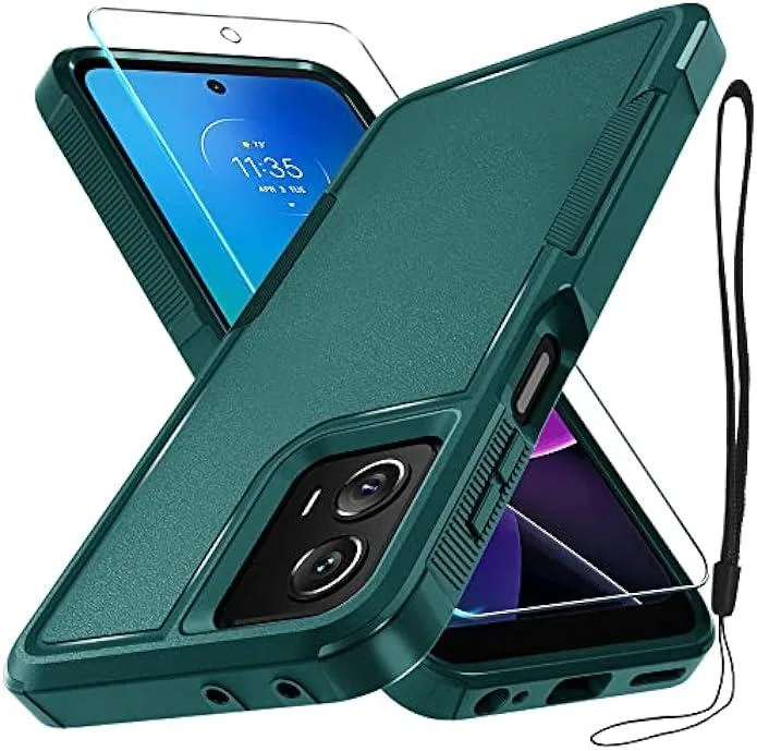 KINGARD KINGARD Dual Layer Case with Tempered Glass for Moto G Power 5G 2023 &amp; Moto G 5G 2023 Dark Green — product photo
