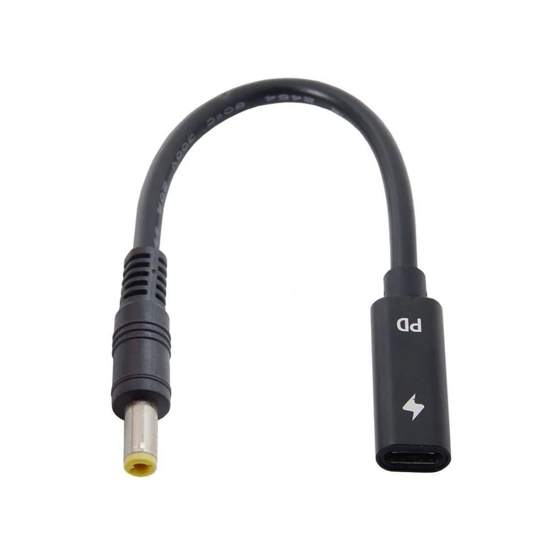 LORDWORLD LORDWORLD USB-C Female to DC 5.5×2.5mm PD 65W Cable .2m — product photo