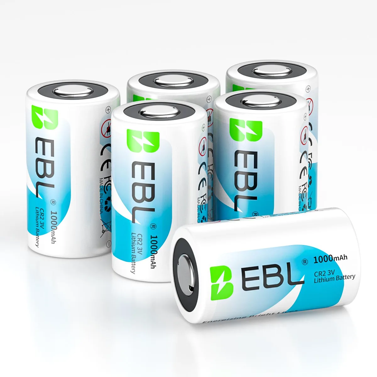 EBL EBL CR2 1000mAh Lithium Camera Battery 6-Pack — product photo
