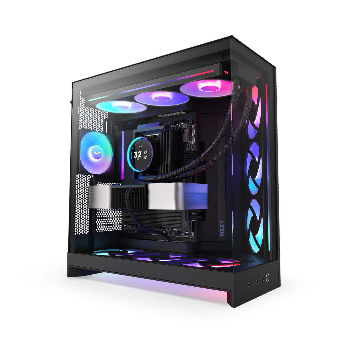 NZXT NZXT CM-H92FB-R1 Black tinted tempered glass Mid-Tower PC case — product photo