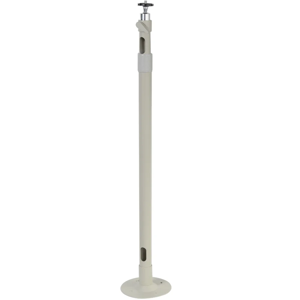Silver aluminium ceiling mount bracket, telescopic pole 24 to 40 inch, tilt and swivel base