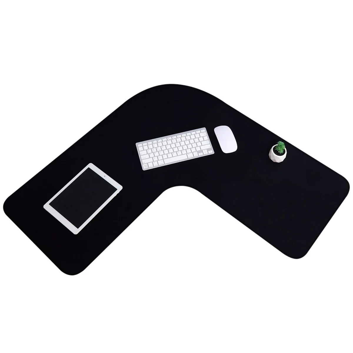  Amylove L Shaped Desk Mat Corner Mouse Pad 36.2 Inches Black — product photo
