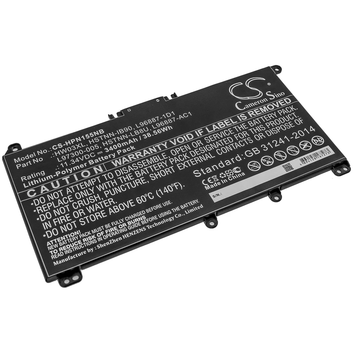 Cameron &amp; Co Cameron &amp; Co DS-CS-HPN155NB laptop battery 3.4 Ah — product photo