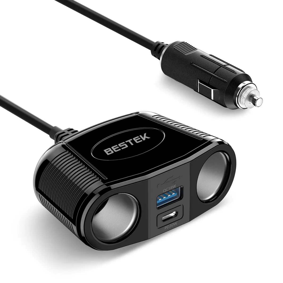  BESTEK MRS152-PD30W 150W 12V/24V Cigarette Lighter Splitter USB Charger — product photo