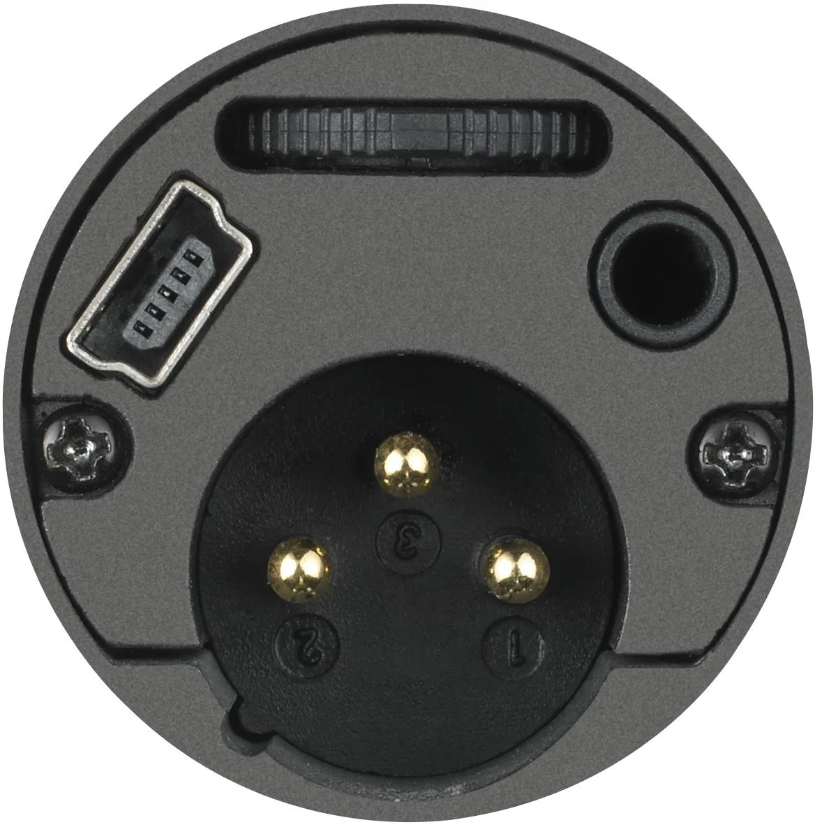 Handheld cardioid dynamic microphone with USB and XLR connections