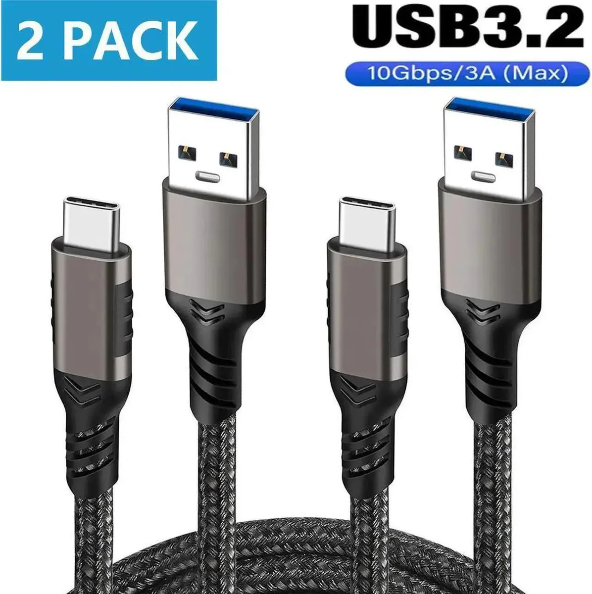 Vszerda Vszerda USB A to USB C 3.2 Gen 2 cable 2-pack 1m 10Gbps 60W — product photo